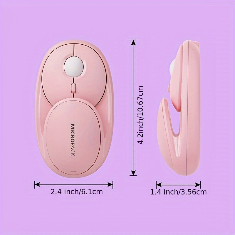 Rechargeable Wireless Mouse 2.4G\u002FBT Dual Mode, 2.4GHz Portable Cordless Mice PC, Laptop