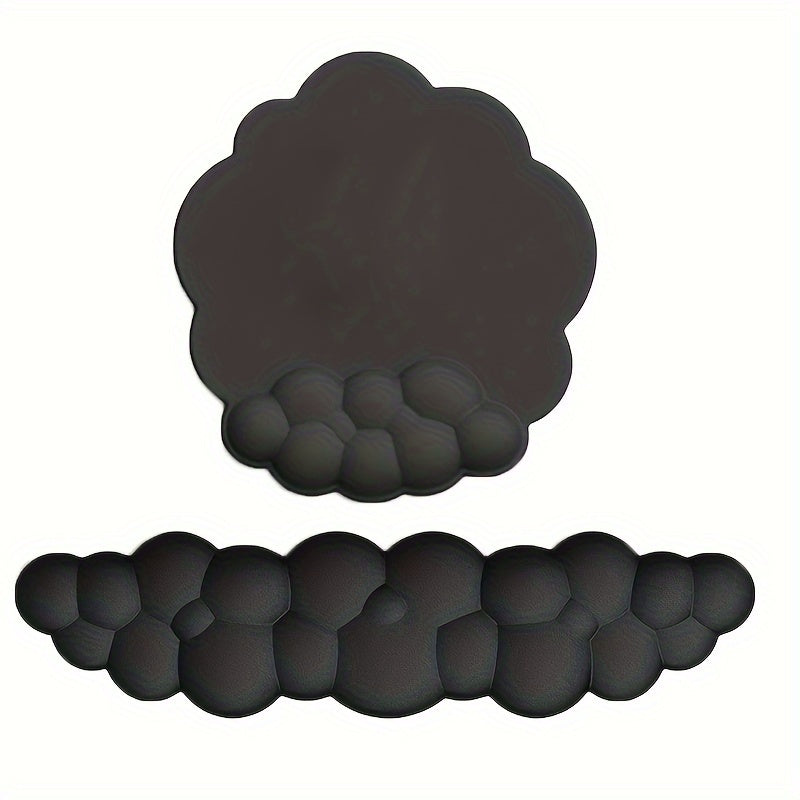 2pcs Cloud Wrist Rest Mouse Pad Keyboard Mat, Memory Foam Wrist Rest Computer Keyboard Mat Non-Slip