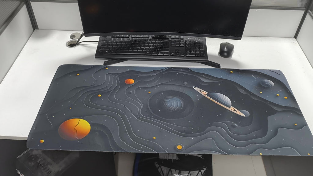 Galactic Space Gaming Mat Vibrant Cosmic Design Large Gaming Mouse Pad & Desk Mat - Galactic Space Planet Themed