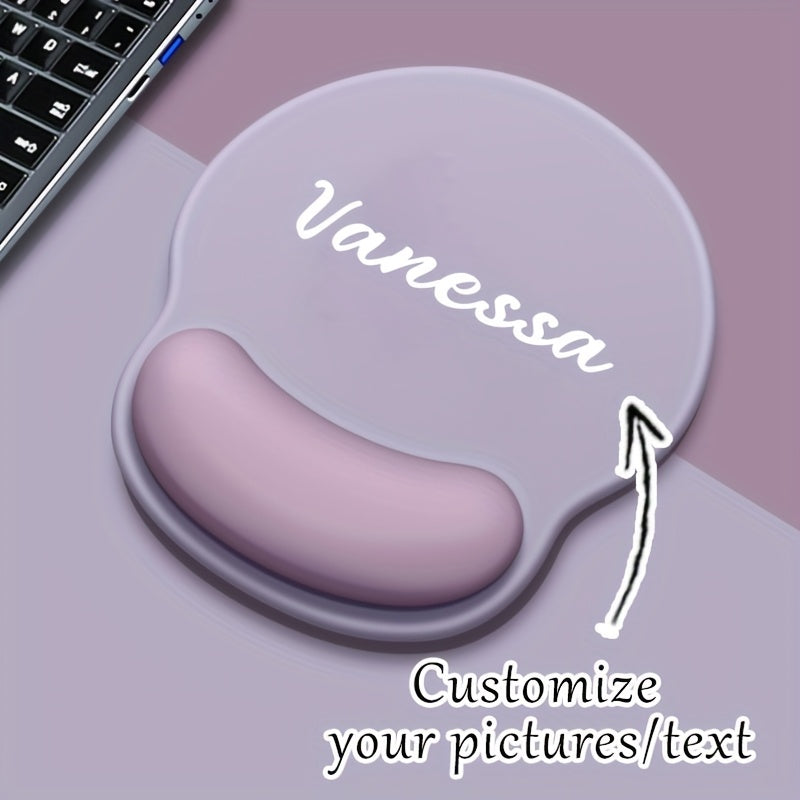 1pc Customized Personalized Mouse Pad with Wrist Support - Non-Slip Memory Surface